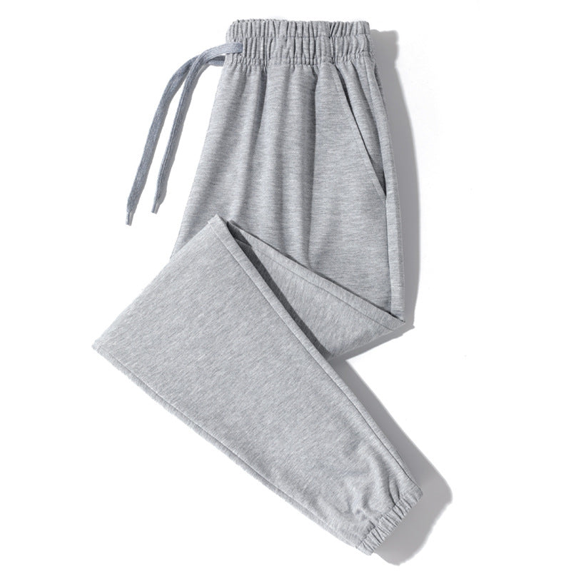 2025 Spring and Autumn Casual Sports Pants for Men, Knitted Imitation Cotton with Silky Finish, Versatile, Elasticated Cuffs, Comfortable Jogger Pants