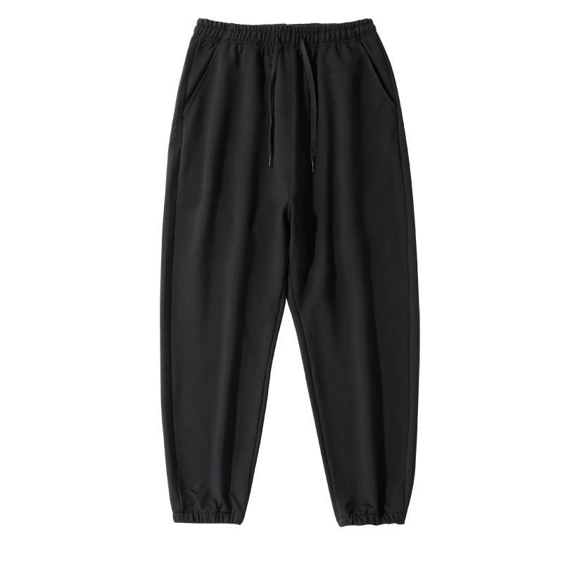 2025 Spring and Autumn Casual Sports Pants for Men, Knitted Imitation Cotton with Silky Finish, Versatile, Elasticated Cuffs, Comfortable Jogger Pants