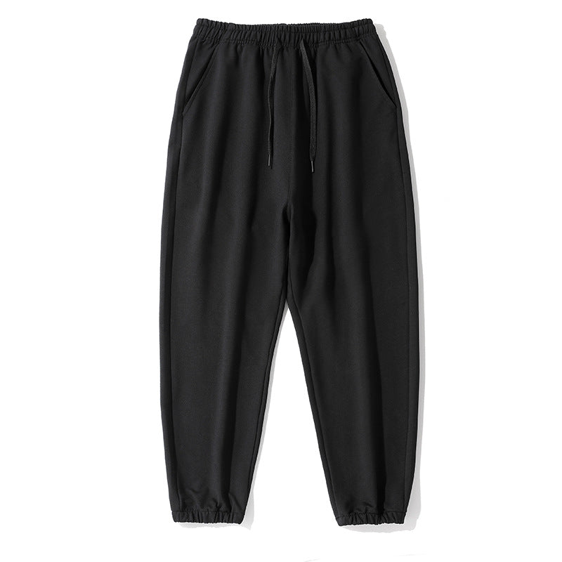 2025 Spring and Autumn Casual Sports Pants for Men, Knitted Imitation Cotton with Silky Finish, Versatile, Elasticated Cuffs, Comfortable Jogger Pants